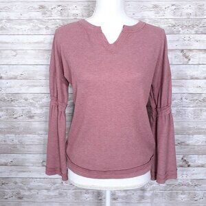 Baea Womens Thermal Top M Flare Sleeve Pink 481A